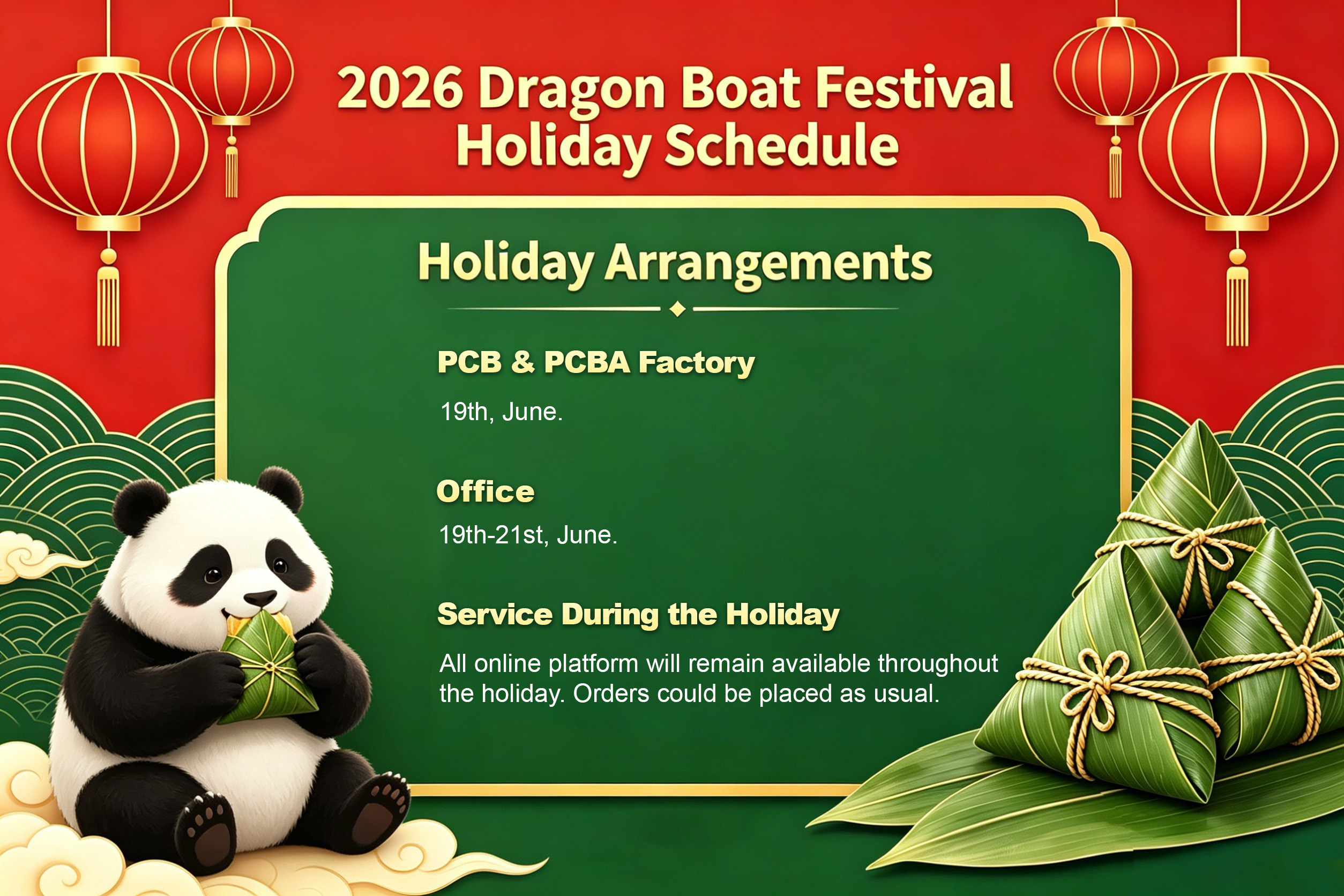 2026 Dragon Boat Festival Holiday Schedule