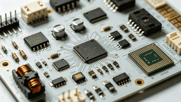 SMT printed circuit board with SMD components