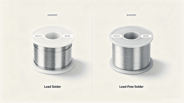 Comparison chart of leaded solder and lead-free solder