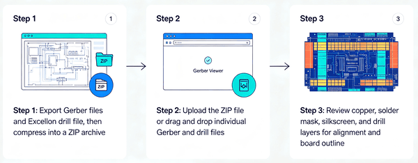 Open a gerber gile online in 3 steps