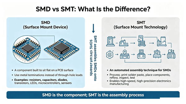 Comparison chart of SMT and SMD