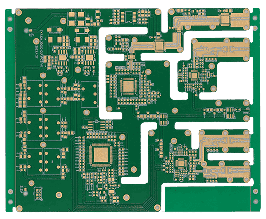High-frequency, high-speed mixed-material multilayer printed circuit board