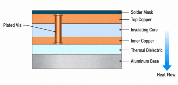 Double-Layer Aluminum PCB stackup