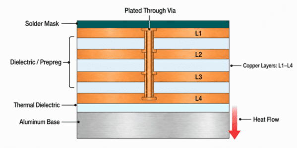 Multilayer-Layer Aluminum PCB stackup
