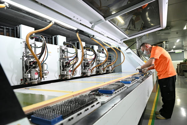 Workers are operating the drilling machine according to standard procedures.