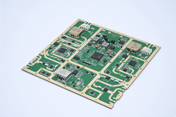 Rogers RF microwave PCBA with gold plated copper traces
